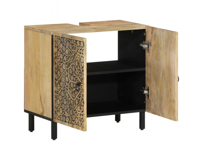 Sonata H Шкаф за баня 62x33x58 см масивно мангово дърво