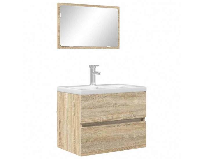 Sonata H Комплект мебели за баня с чекмедже Сонома дъб Инженерно дърво