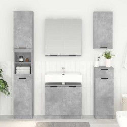 Sonata H Шкаф за баня Циментено сиво 64,5 x 33,5 x 59 см Инженерно дърво - Шкафове за баня