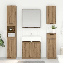 Sonata H Шкаф за баня с врата Дъб 64,5 x 33,5 x 59 см Инженерно дърво - Шкафове за баня