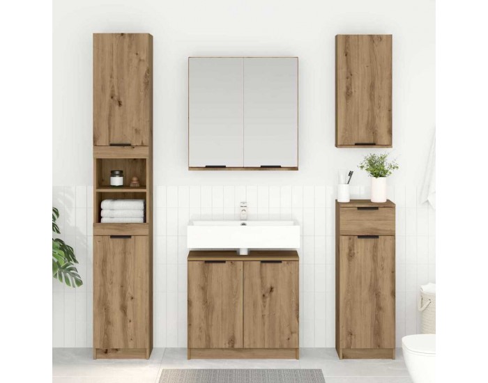 Sonata H Шкаф за баня с врата Дъб 64,5 x 33,5 x 59 см Инженерно дърво