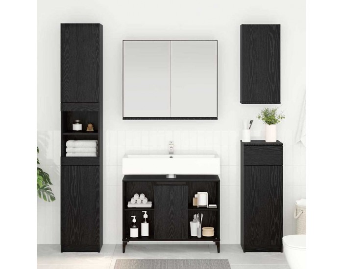 Sonata H Шкаф за мивка с рафт със съхранение Черния дъб 80 x 33 x 60 см