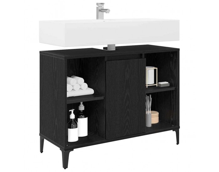 Sonata H Шкаф за мивка с рафт със съхранение Черния дъб 80 x 33 x 60 см