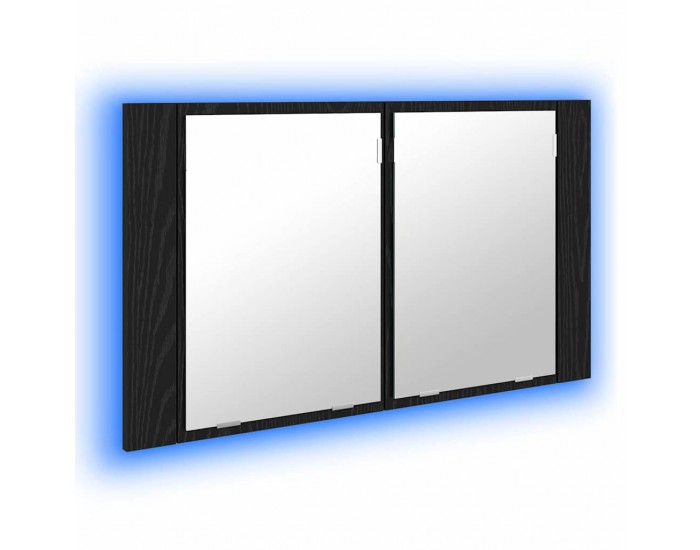 Sonata H Шкаф с огледало за баня с рафт Черния дъб 80 x 12 x 45 см