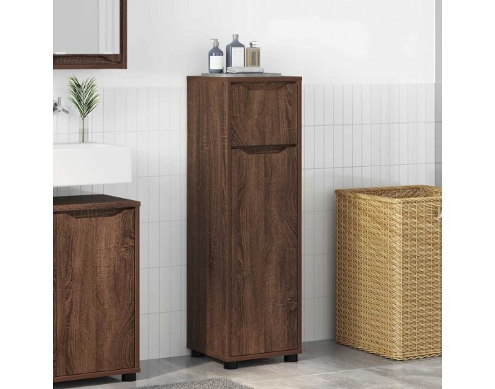 Sonata H Шкаф за баня Кафяв дъб 30,5 x 30 x 101 см Инженерно дърво