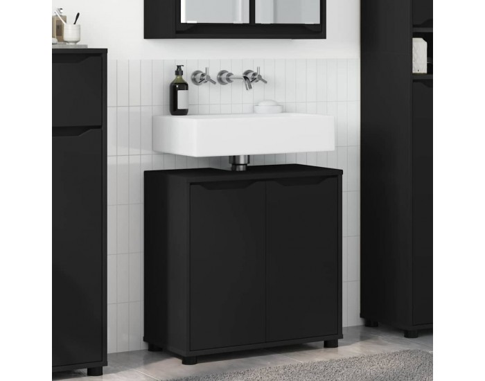 Sonata H Шкаф за баня с мивка Черно 60 x 30 x 60 cm Инженерно дърво