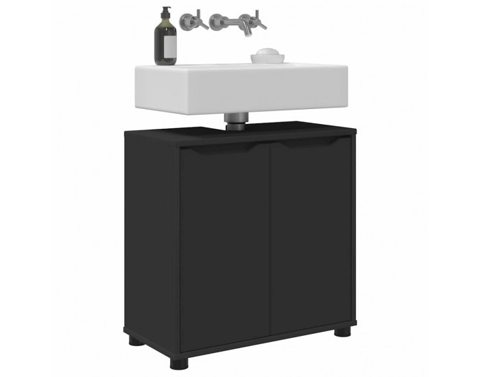 Sonata H Шкаф за баня с мивка Черно 60 x 30 x 60 cm Инженерно дърво
