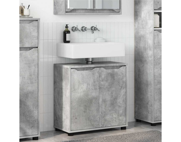 Sonata H Шкаф за баня с мивка с рафт Циментено сиво 60 x 30 x 60 cm
