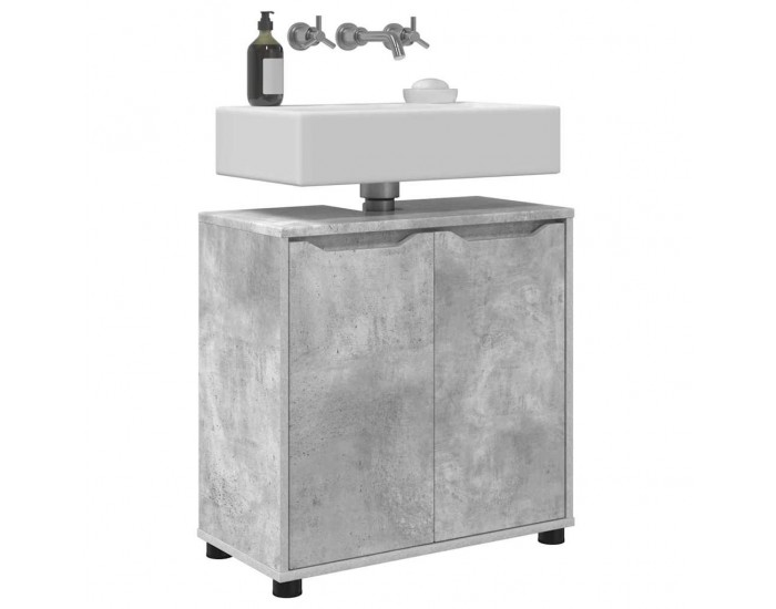 Sonata H Шкаф за баня с мивка с рафт Циментено сиво 60 x 30 x 60 cm