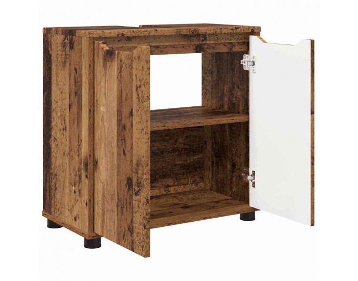 Sonata H Шкаф за баня с мивка с рафт с врата Старо дърво 60 x 30 x 60 cm