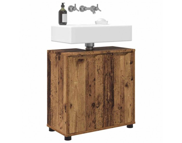 Sonata H Шкаф за баня с мивка с рафт с врата Старо дърво 60 x 30 x 60 cm