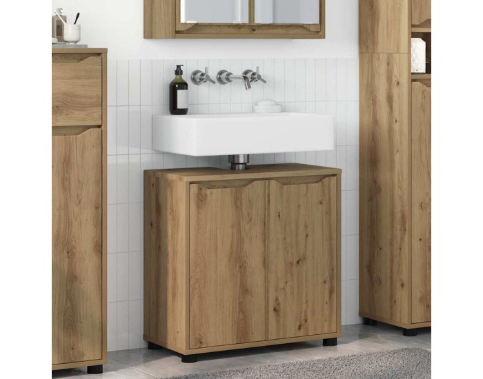 Sonata H Шкаф за баня с мивка с рафт Дъб 60 x 30 x 60 cm Инженерно дърво