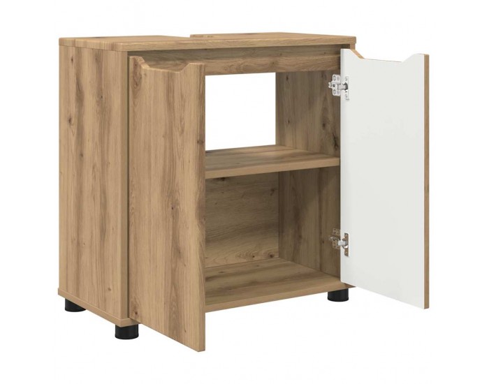 Sonata H Шкаф за баня с мивка с рафт Дъб 60 x 30 x 60 cm Инженерно дърво