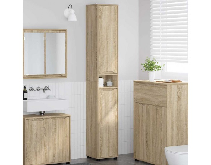 Sonata H Шкаф за баня Сонома дъб 30,5 x 30 x 195 см Инженерно дърво