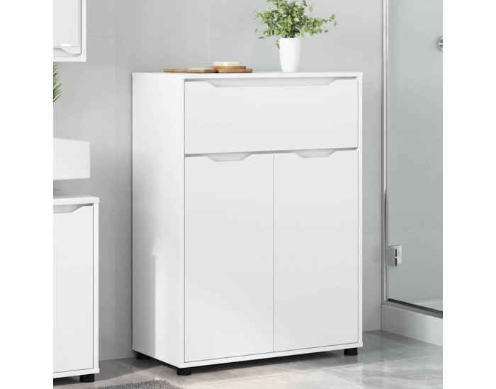 Sonata H Шкаф за баня с рафт Бяло 72,5 x 36,5 x 100 см Инженерно дърво