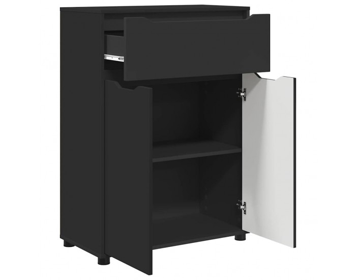 Sonata H Шкаф за баня с рафт Черно 72,5 x 36,5 x 100 см Инженерно дърво