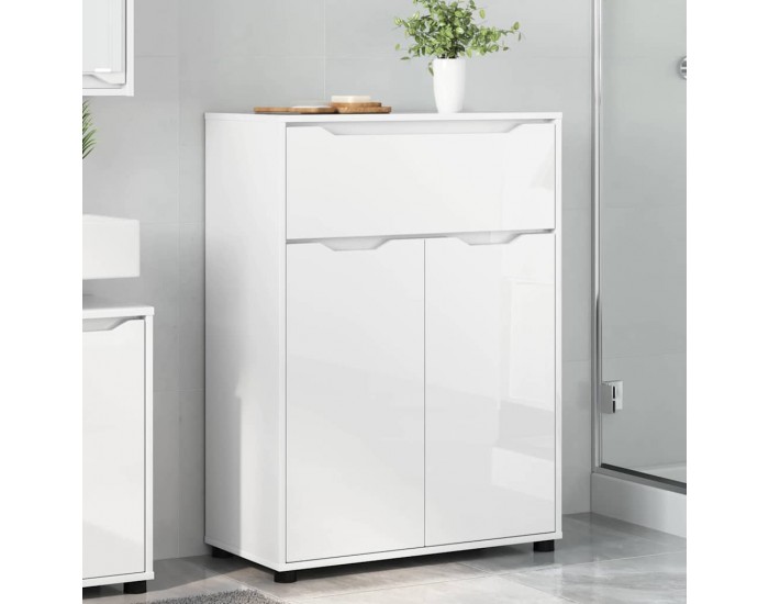 Sonata H Шкаф за баня Лъскаво бяло 72,5 x 36,5 x 100 см Инженерно дърво