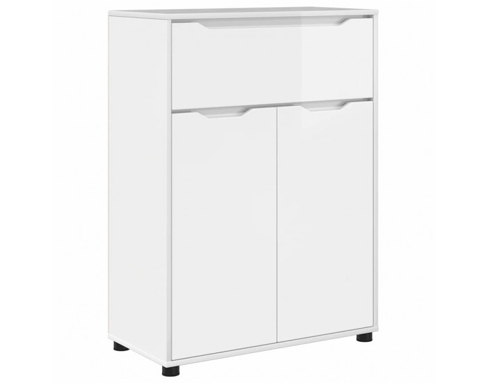 Sonata H Шкаф за баня Лъскаво бяло 72,5 x 36,5 x 100 см Инженерно дърво