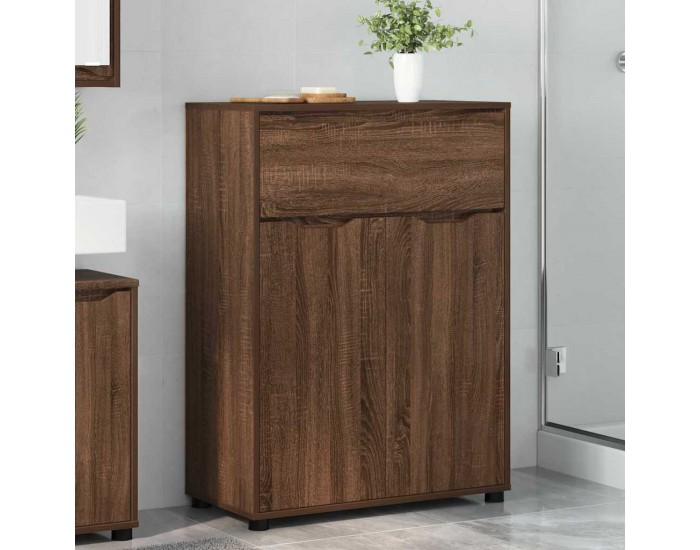 Sonata H Шкаф за баня Кафяв дъб 72,5 x 36,5 x 100 см Инженерно дърво