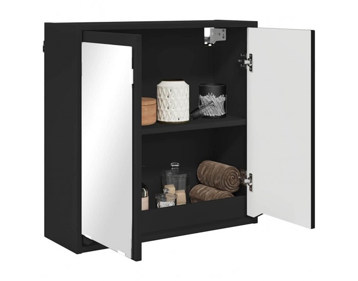 Sonata H Шкаф с огледало за баня Черно 60 x 20 x 60 cm Инженерно дърво