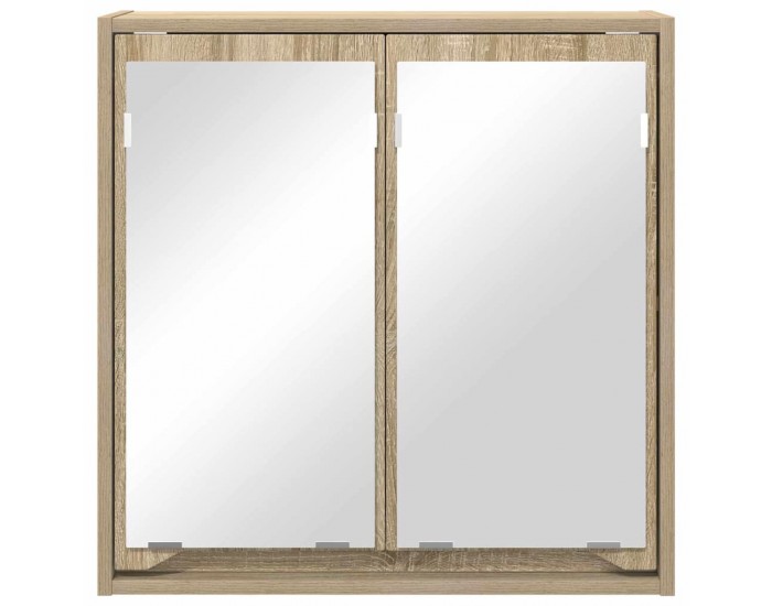 Sonata H Шкаф с огледало за баня с рафт Сонома дъб 60 x 20 x 60 cm