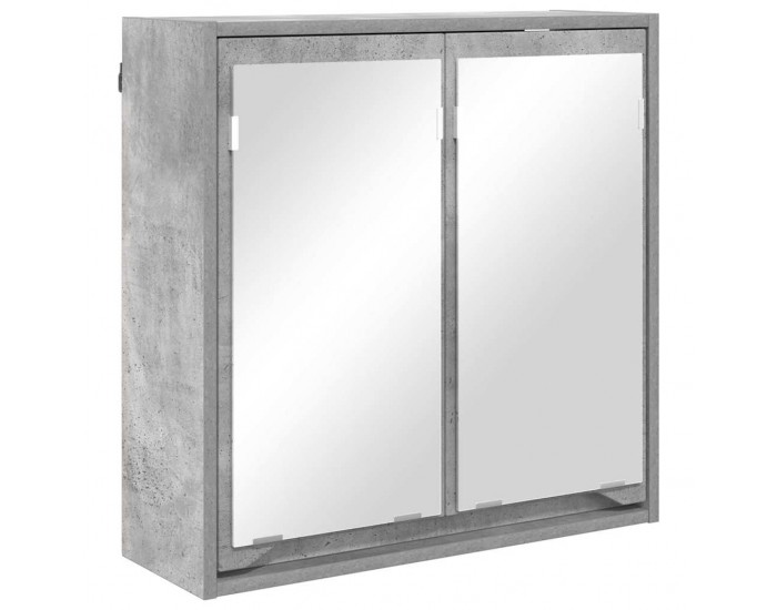 Sonata H Шкаф с огледало за баня с рафт Циментено сиво 60 x 20 x 60 cm