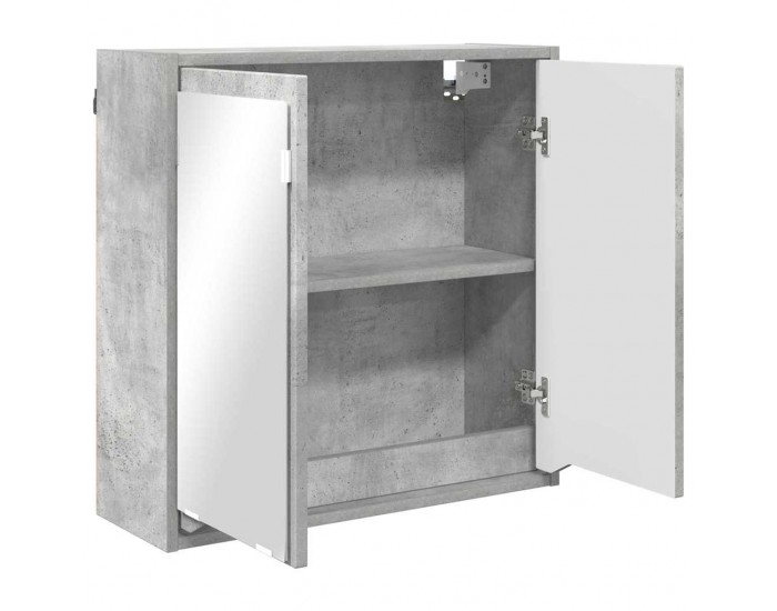 Sonata H Шкаф с огледало за баня с рафт Циментено сиво 60 x 20 x 60 cm