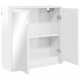 Sonata H Шкаф с огледало за баня с рафт Лъскаво бяло 60 x 20 x 60 cm