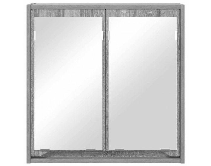 Sonata H Шкаф с огледало за баня с рафт Сив Сонома 60 x 20 x 60 cm