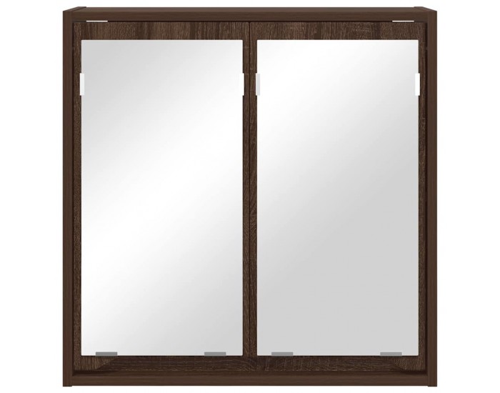 Sonata H Шкаф с огледало за баня с рафт Кафяв дъб 60 x 20 x 60 cm