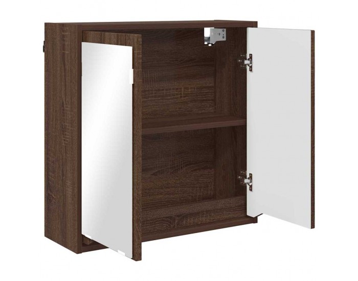 Sonata H Шкаф с огледало за баня с рафт Кафяв дъб 60 x 20 x 60 cm