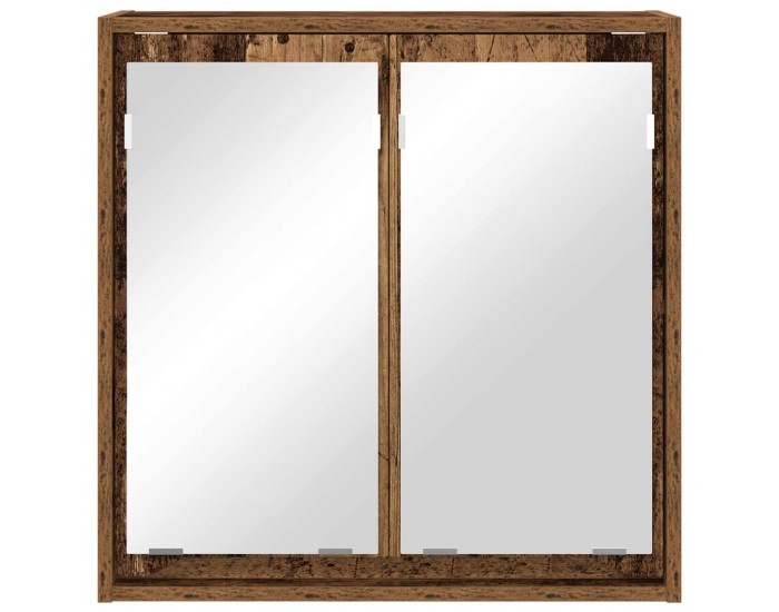 Sonata H Шкаф с огледало за баня с рафт Старо дърво 60 x 20 x 60 cm