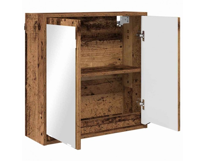 Sonata H Шкаф с огледало за баня с рафт Старо дърво 60 x 20 x 60 cm