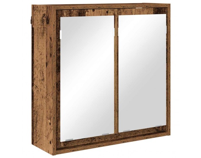 Sonata H Шкаф с огледало за баня с рафт Старо дърво 60 x 20 x 60 cm