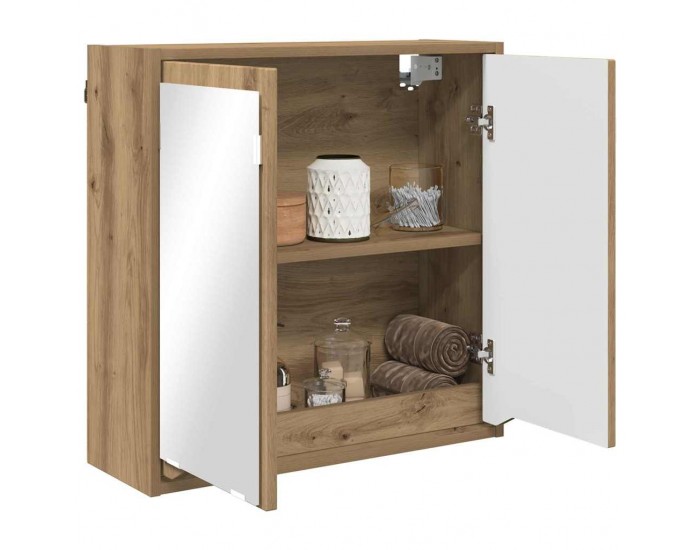 Sonata H Шкаф с огледало за баня Дъб 60 x 20 x 60 cm Инженерно дърво