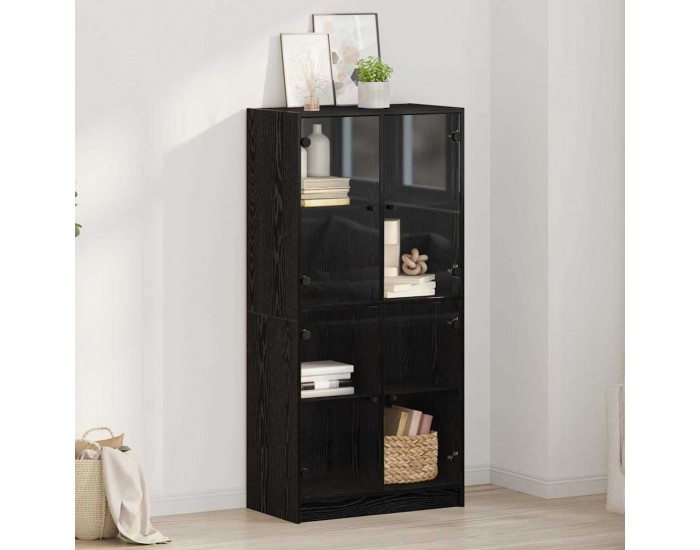 Sonata H Висок шкаф Черния дъб 68 x 37 x 142 см Инженерно дърво