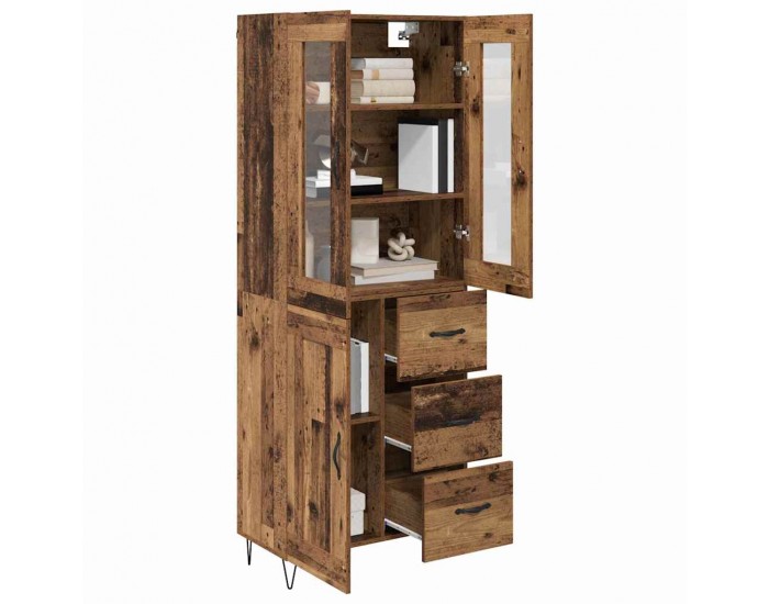 Sonata H Висок шкаф Старо дърво 69,5 x 34 x 180 см Инженерно дърво