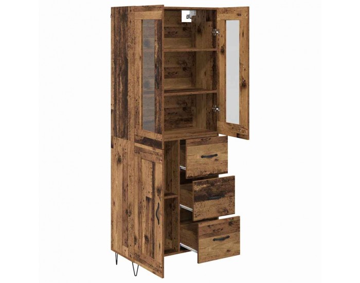 Sonata H Висок шкаф Старо дърво 69,5 x 34 x 180 см Инженерно дърво