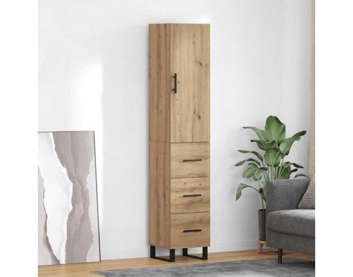 Sonata H Висок шкаф с чекмедже Дъб 34,5 x 34 x 180 см Инженерно дърво