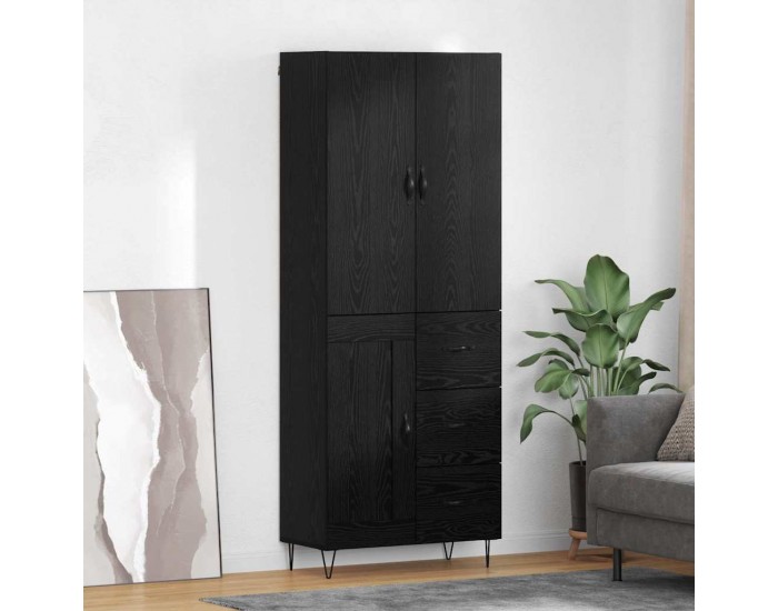 Sonata H Висок шкаф 2 pcs Черния дъб Инженерна дървесина и стъкло