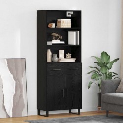 Sonata H Висок шкаф Монтиране на стена 2 pcs Черния дъб Инженерно дърво - Дневна