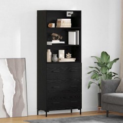 Sonata H Висок шкаф Монтиране на стена 2 pcs Черния дъб Инженерно дърво - Дневна