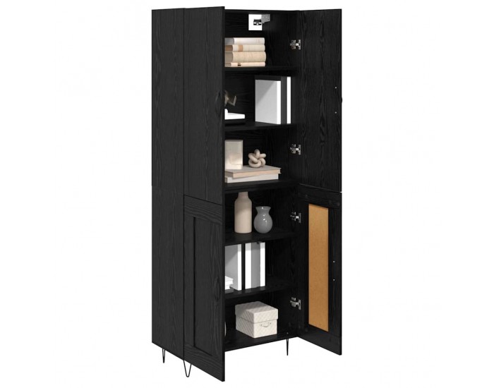 Sonata H Висок шкаф 2 pcs Черния дъб Инженерна дървесина и стъкло