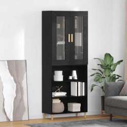 Sonata H Висок шкаф Монтиране на стена 2 pcs Черния дъб Инженерно дърво - Дневна