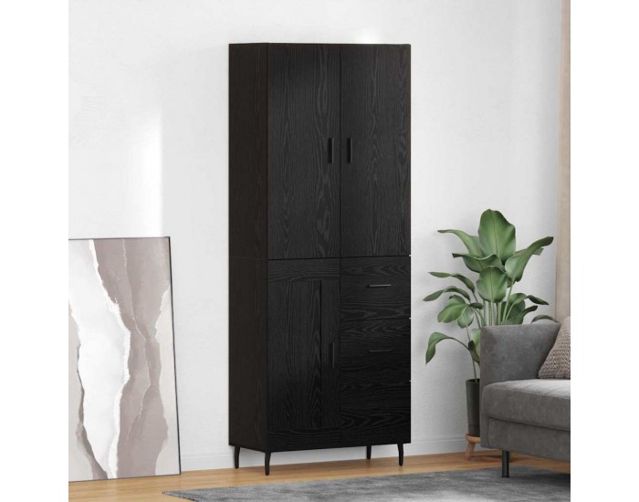 Sonata H Висок шкаф 2 pcs Черен дъб Инженерна дървесина и стъкло