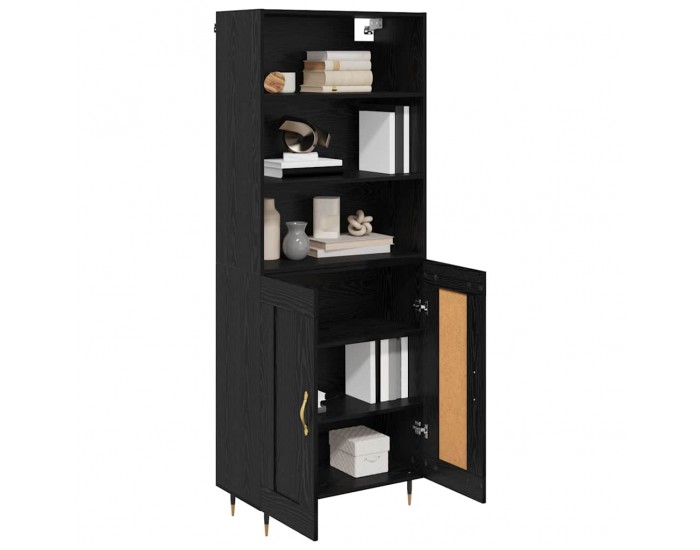 Sonata H Висок шкаф 2 pcs Черен дъб 69,5 x 34 x 180 см Инженерно дърво