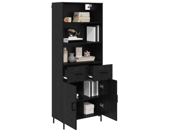 Sonata H Висок шкаф Монтиране на стена 2 pcs Черния дъб Инженерно дърво