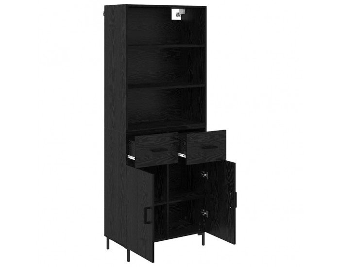 Sonata H Висок шкаф Монтиране на стена 2 pcs Черния дъб Инженерно дърво