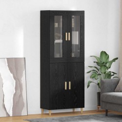 Sonata H Висок шкаф Монтиране на стена 2 pcs Черния дъб Инженерно дърво - Дневна