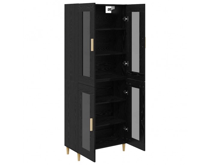 Sonata H Висок шкаф Монтиране на стена 2 pcs Черния дъб Инженерно дърво